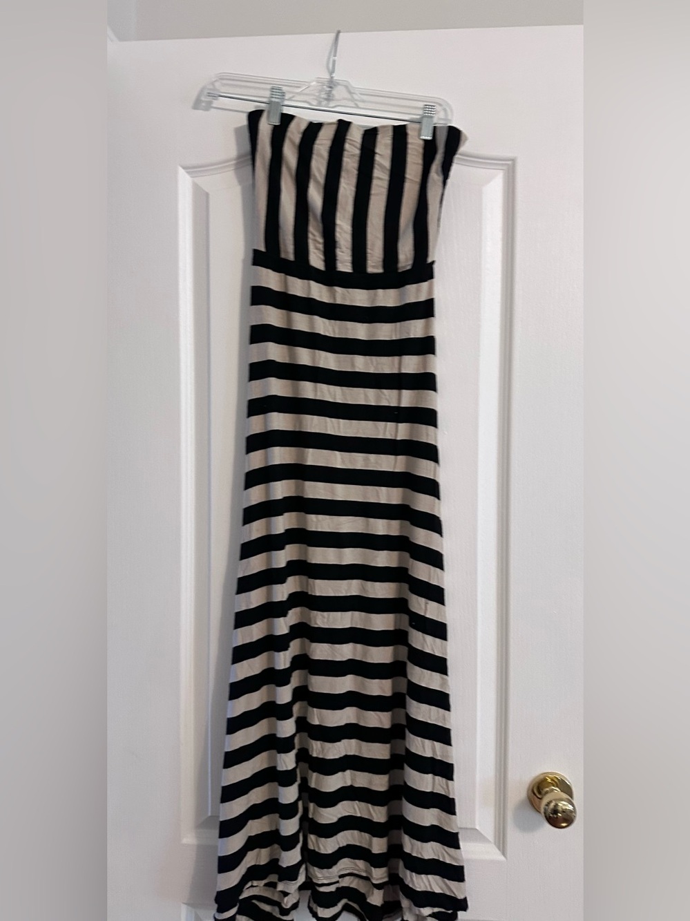Massimo Black and Cream Strapless Maxi Skirt
